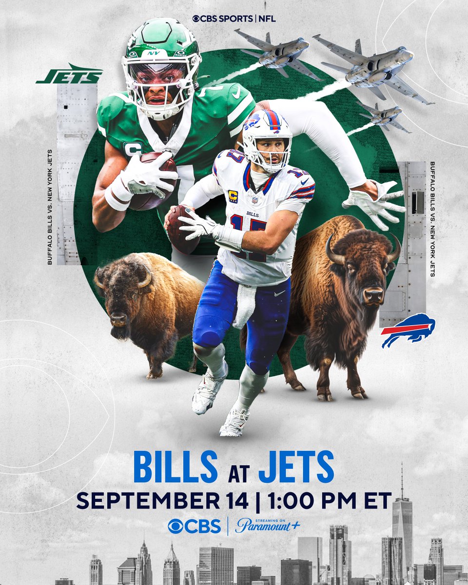 A big AFC East clash coming your way.

<a href="/BuffaloBills/">Buffalo Bills</a> vs. <a href="/nyjets/">New York Jets</a> 

See you Sunday at 1 PM ET 🍿