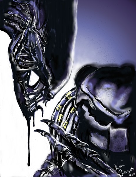 KimSouzaArtist's tweet image. #Alien #AlienEarth #Corel #digitalart #painting #KSAritst #art #Predator #movies #movieposter 
First digital drawing I did years back on Corel Painter