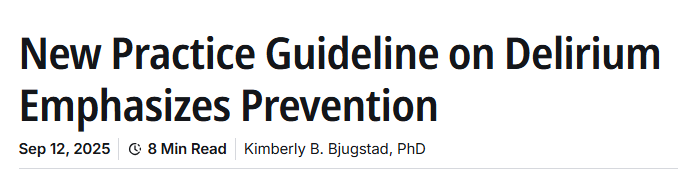 Mark Oldham (@markoldhammd) on Twitter photo A news article reviewing changes in the new <a href="/APApsychiatric/">American Psychiatric Association</a> "Practice Guideline for the Prevention and Treatment of #Delirium."
🥅 Prevention is the goal!
medcentral.com/psychiatry/new… A news article reviewing changes in the new <a href="/APApsychiatric/">American Psychiatric Association</a> "Practice Guideline for the Prevention and Treatment of #Delirium."
🥅 Prevention is the goal!
medcentral.com/psychiatry/new…