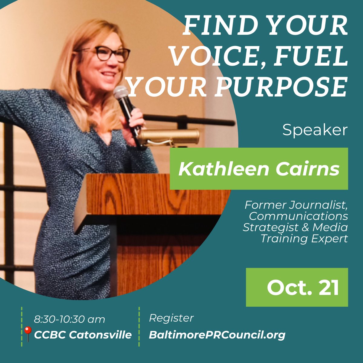 Baltimore PR Council (@baltpr) on Twitter photo 📣 Excited for October! Join us at CCBC Catonsville for "Find Your Voice, Fuel Your Purpose" with Kathleen Cairns of <a href="/FallstonGroup/">Fallston Group</a>. PR pros, this workshop is for you! Details: baltimoreprcouncil.org/pr-events/find… #BaltPR 📣 Excited for October! Join us at CCBC Catonsville for "Find Your Voice, Fuel Your Purpose" with Kathleen Cairns of <a href="/FallstonGroup/">Fallston Group</a>. PR pros, this workshop is for you! Details: baltimoreprcouncil.org/pr-events/find… #BaltPR
