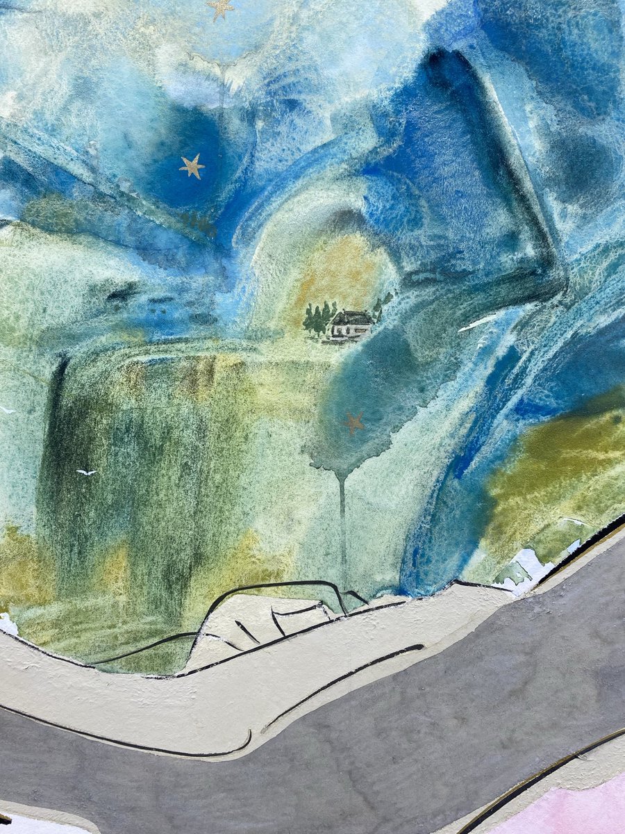 TOKYO GENDAIで多くの人の注目を集めていたのが松平莉奈さんの作品（ブースはShugoarts）。技法は日本画。モチーフはいろいろ。様式は、混在。ぐちゃぐちゃぐるぐるで、レイヤーなんて関係ないところで、画面が成立しているところに、一種の爽快感がある。