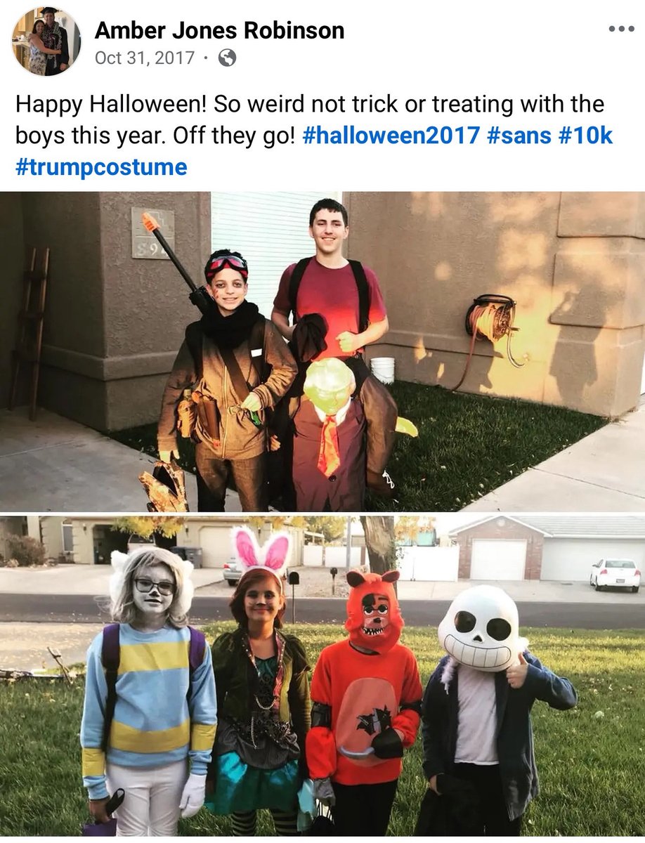 El presunto tirador que disparó contra Charlie Kirk luciendo con orgullo su disfraz de Trump en Halloween del 2017.

Y acá todos te lloraban que había sido la "izquierda as3sin4".