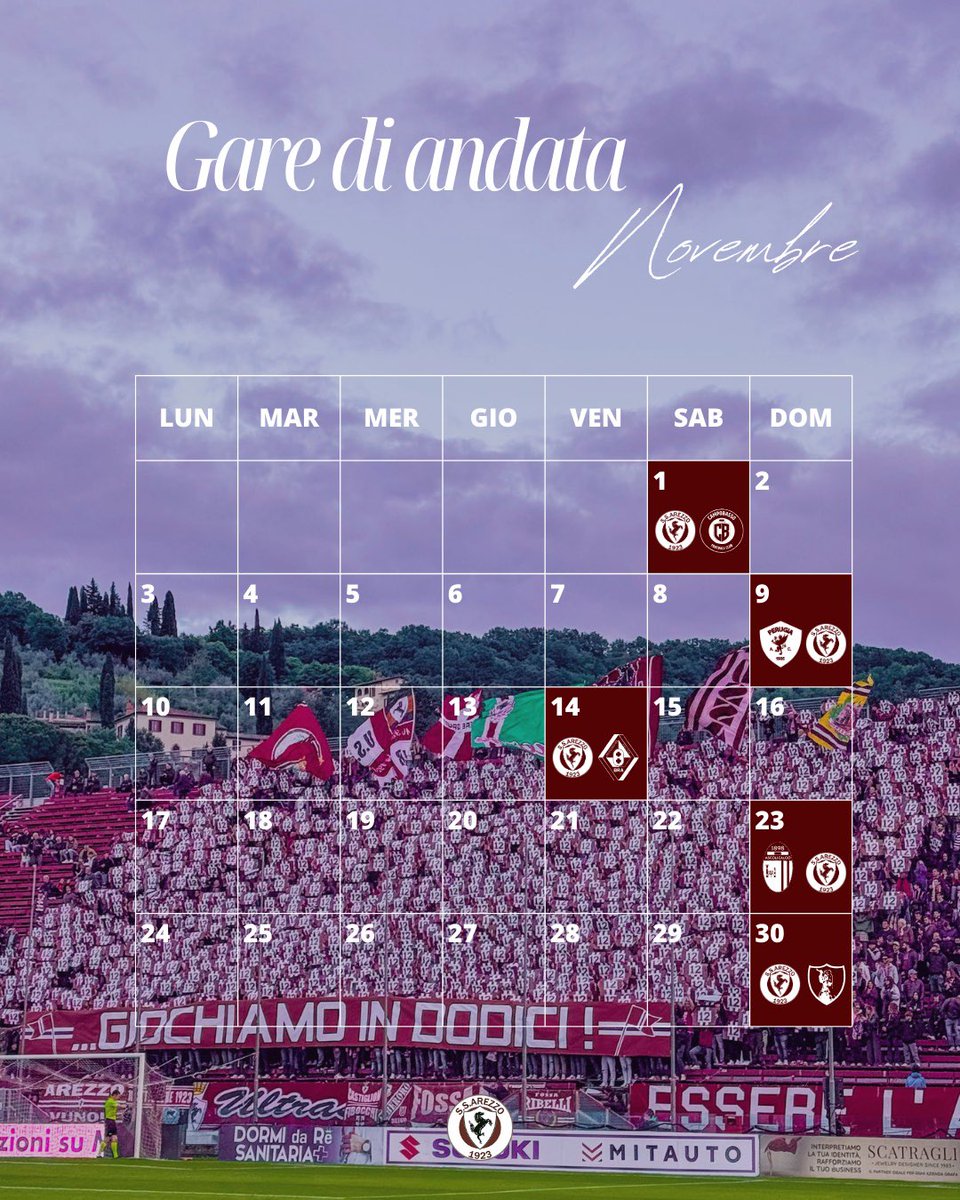 ArezzoCalcio's tweet photo. 𝑶𝒇𝒇𝒊𝒄𝒊𝒂𝒍 🇱🇻❤️‍🔥

Date ed orari 👉 https://t.co/ZaTlq1gguX

#NellaStessaDirezione #SempreSoloForzaArezzo #CuoreAmaranto https://t.co/xIfxgWf1lt