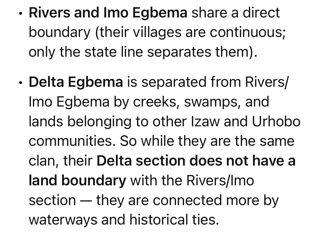The reason this folly keeps manifesting is because of self deny or covetousness. Ijaw doesn’t even have your time as you are inconsequential in the grand scheme of things.

Egbema Kingdom was Split into 3 states Delta (share water bound), Rivers &amp; Imo (share Land Boundary)
