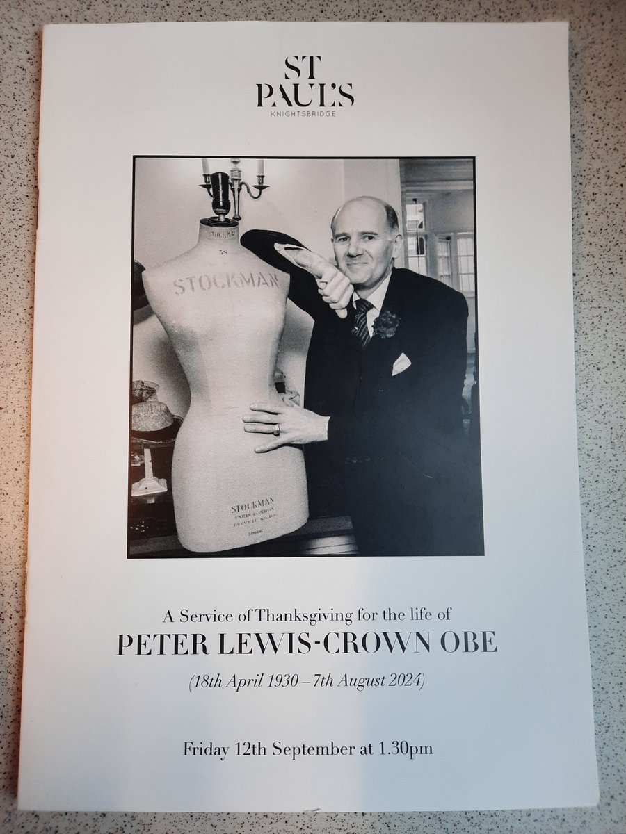 Privileged to have attended today's service of thanksgiving for the life of Peter Lewis-Crown OBE - a wonderful supporter of the Fishermen's Mission and a Vice Patron of the charity till his passing last year. RIP PLC.