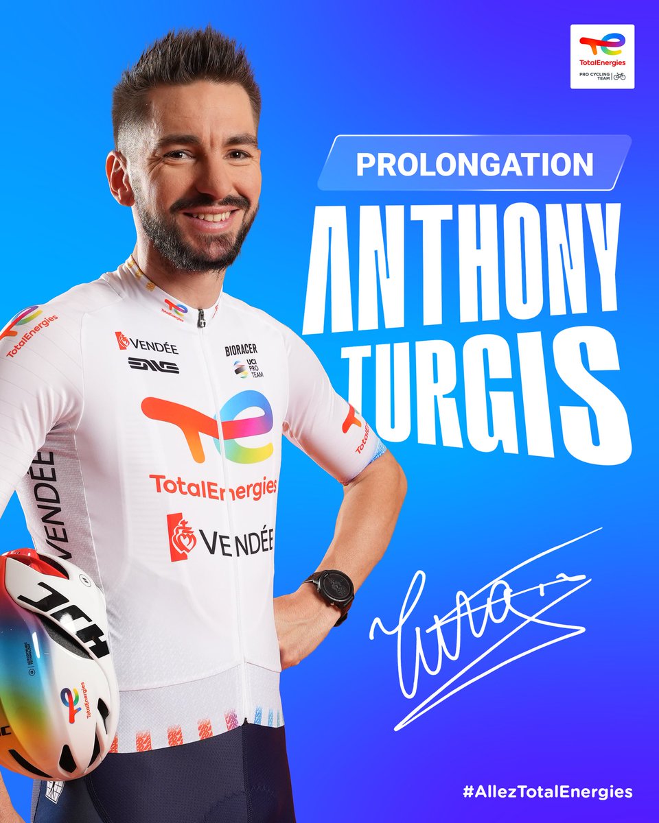 TeamTotalEnrg's tweet image. Héros d’un été 2024 historique, 𝓐𝓷𝓽𝓱𝓸𝓷𝔂 𝓣𝓾𝓻𝓰𝓲𝓼 s’est imposé comme un leader incontournable du peloton et une figure emblématique de l’équipe.

Aujourd’hui, il poursuit son chemin (blanc) avec le Team TotalEnergies. ✍

#AllezTotalEnergies ⚡️