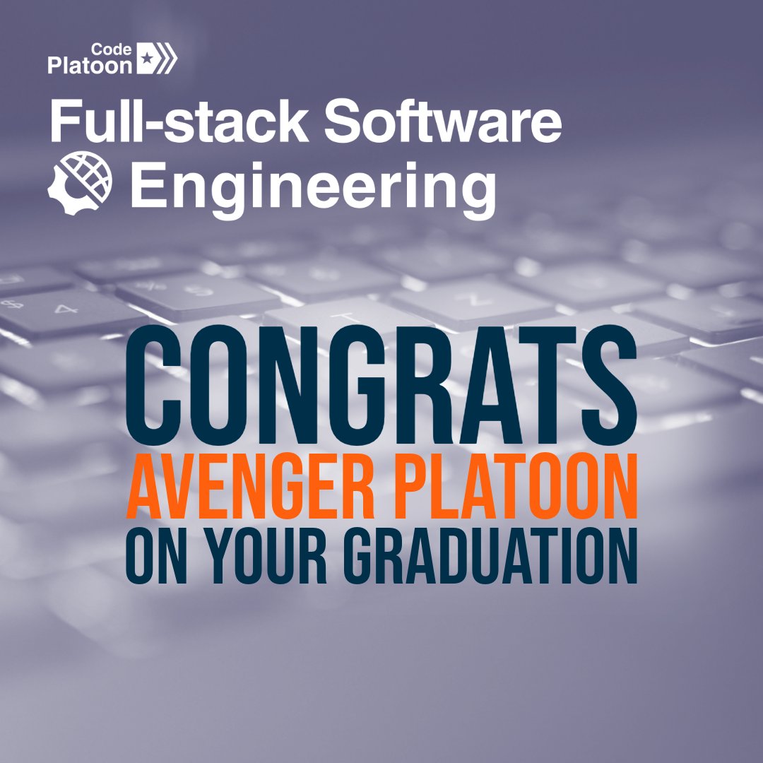 codeplatoon_org's tweet image. Today, we celebrate the graduation of Avenger Platoon—the 27th Full-stack Software Engineering Immersive cohort to complete Code Platoon.
Join us in congratulating the Avenger Platoon graduates in the comments below.