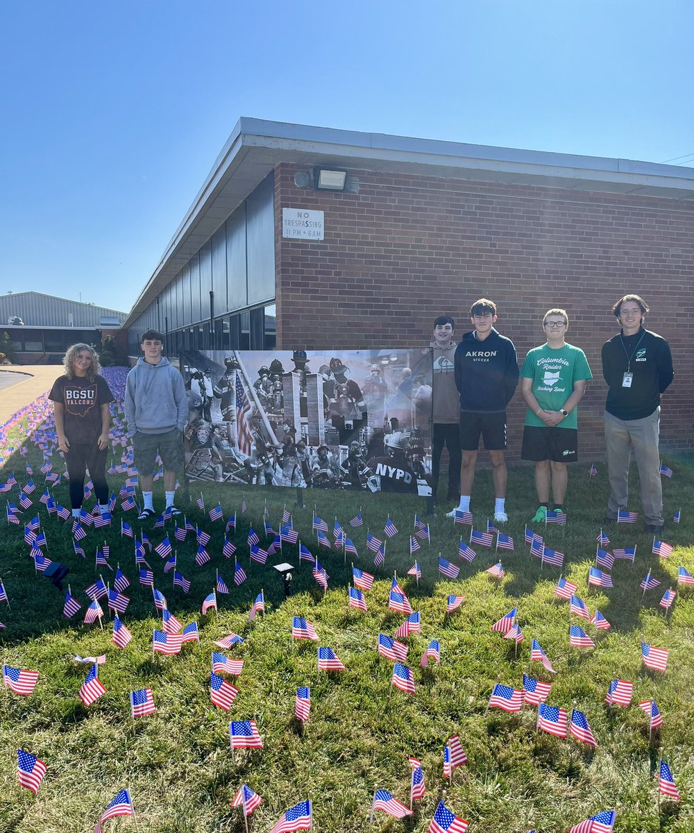 In recognition of the 24th anniversary of the September 11, 2001 attacks, CHS honored the memory of the 2,977 victims with a solemn tribute. Students from US History classes placed a flag at the front of school, each flag representing a life lost on that tragic day.