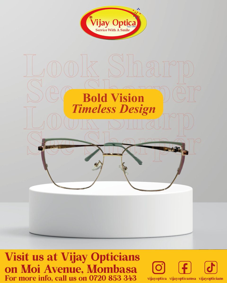 vijayoptica's tweet image. ✨ The right glasses don’t just improve vision — they transform your style &amp;amp; confidence. Find your perfect match at Vijay Optica, Moi Ave Mombasa. 👓

#vijayoptica #seeinstyle #clearvision #eyewearfashion #stylishglasses #mombasa #bettervision #confidenceinframes #opticalstyle