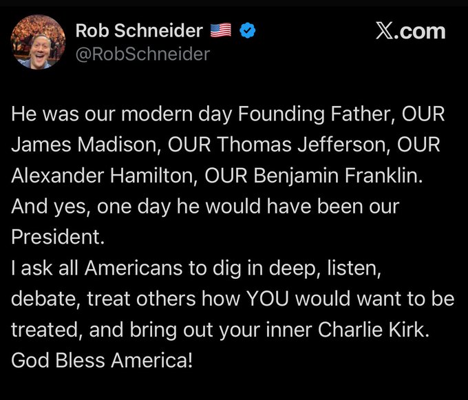 I've never had much respect for Rob Schneider to begin with but ... fuck off with this bullshit! The guy was literally a podcaster and a full-blown fascist piece of crap!

"Treat others how you would want to be treated"?! Yeah right, that's what MAGA is all about.
