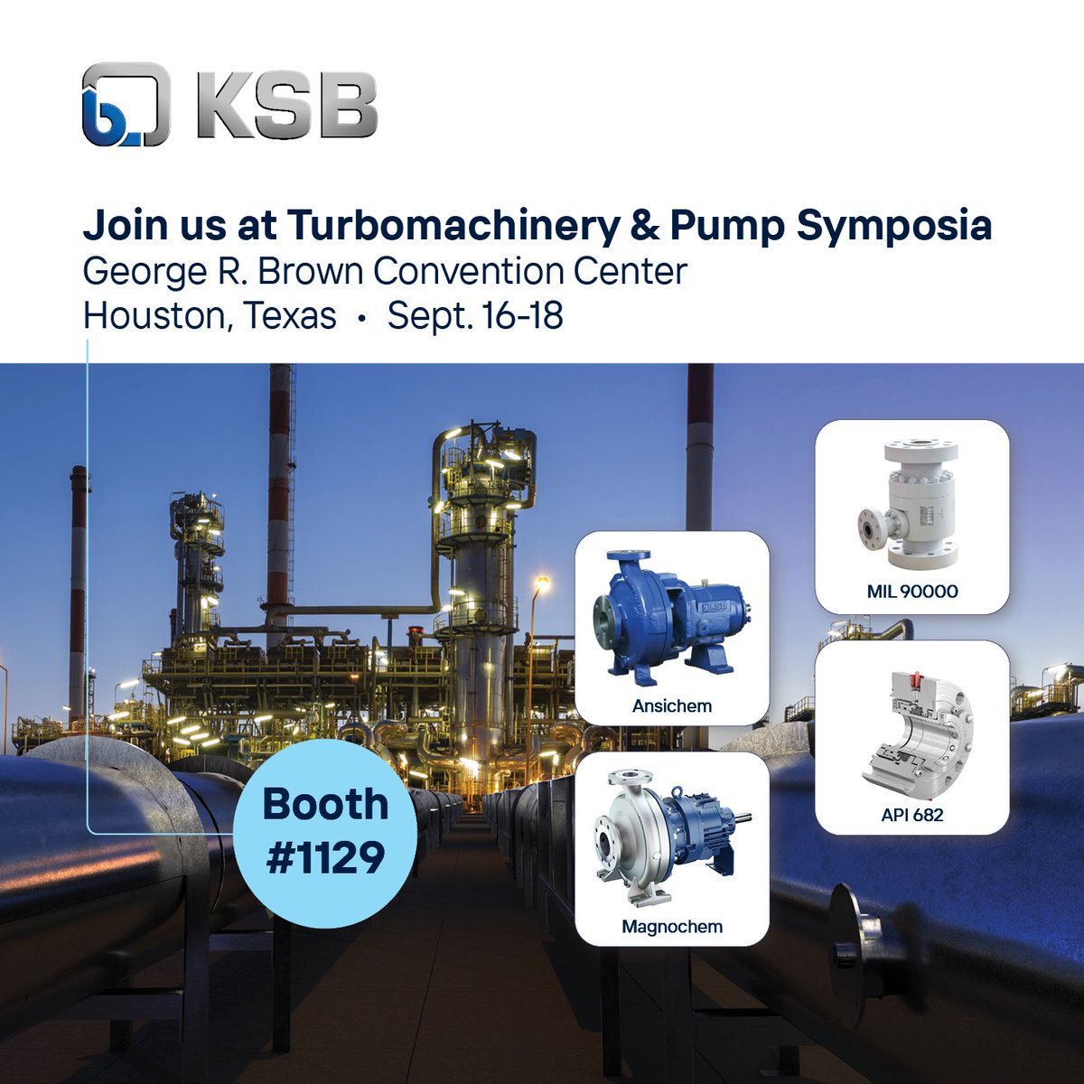 Be a part of the KSB experience at TPS 2025 in Houston, TX, September 16-18. Step inside booth 1129 for a close-up and personal look at our pumps, valves, seals, and service offerings. Also, observe a live demo of how we use 3D scanning in our reverse engineering process.🚀