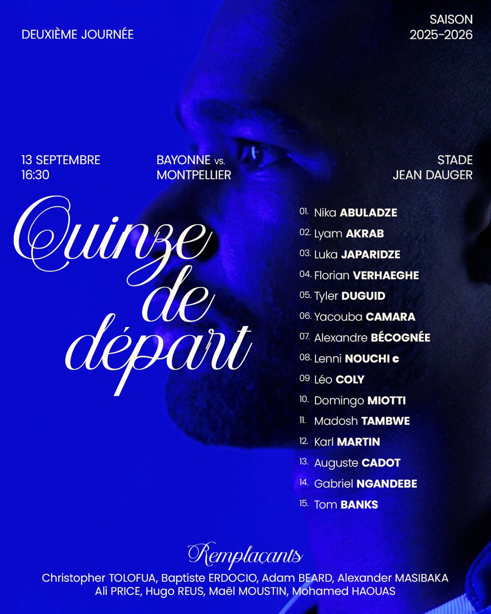 ʟᴀ ᴄᴏᴍᴘᴏ ᴅᴇs ᴄɪsᴛᴇs 💙

Voici les cistes qui feront le déplacement à Bayonne ⛅

📅Samedi 13 septembre
🕓16h30
📺Canal+ Live 5

#teamMHR #cistes #Top14