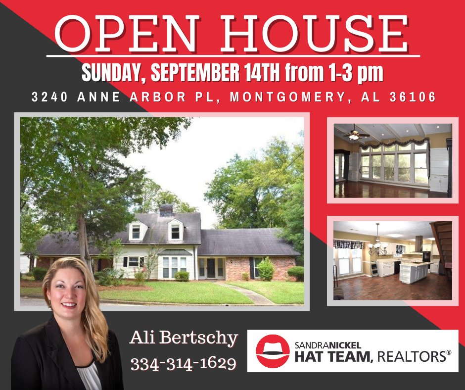 MavenofMidtown's tweet image. 🏡💥 4 Incredible Homes, 1 Epic Afternoon💥🏡
•
📅 TODAY: Sunday, Sept. 14th
🕐 TIME: 1–3 PM (CDT)
•
#openhouses #OpenHouseExtravaganza #openhousesunday #montgomeryalopenhouses
#yourmontgomeryalrealtor #montgomeryrealestate #realestate #lovewhereyoulive #HatTeamRealtors