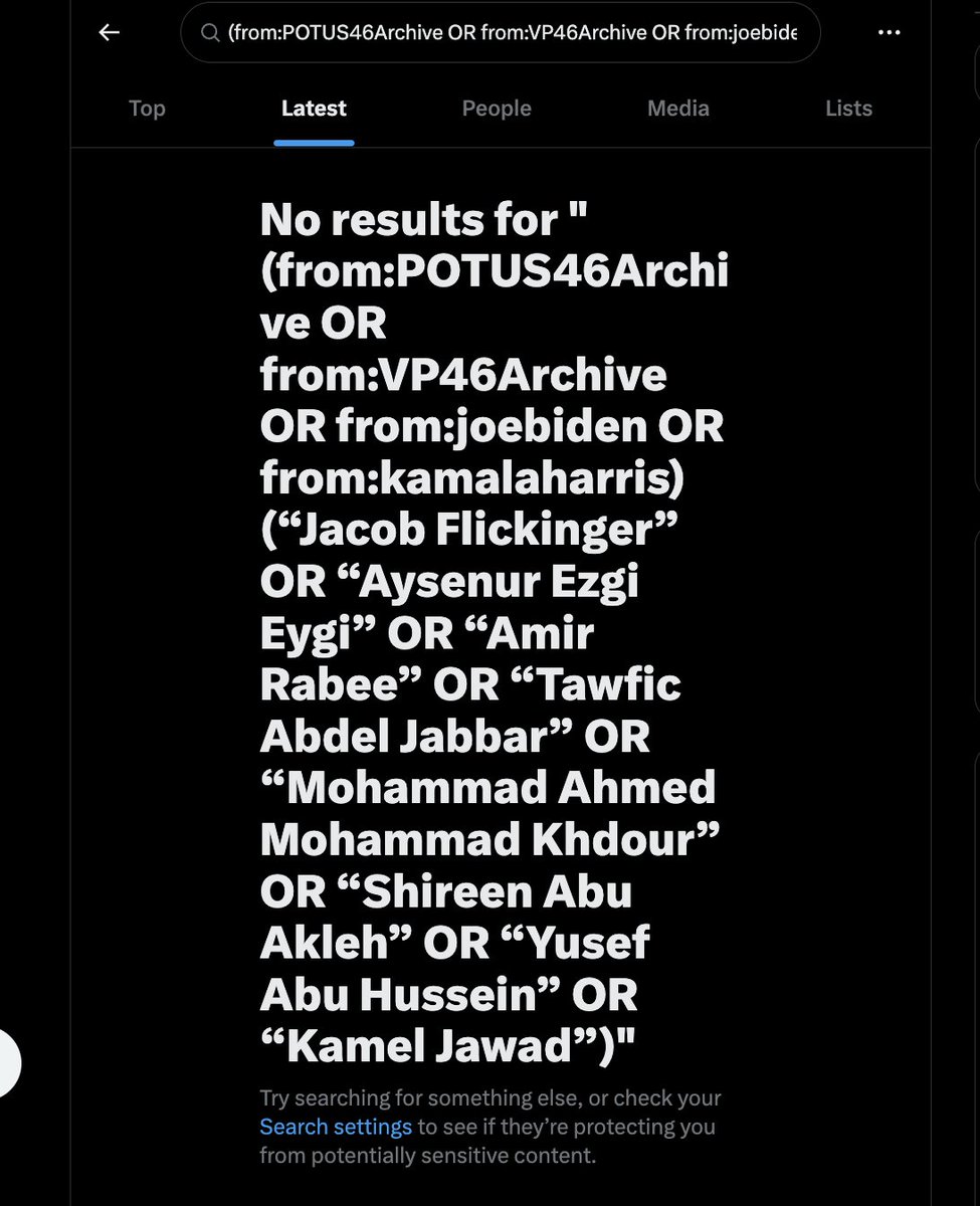 Tweets from Biden or Kamala mourning far-right freak Charlie Kirk suffering the consequences of his actions: 2

Tweets from Biden or Kamala mourning any of the US citizens murdered by Israel during their administration: 0