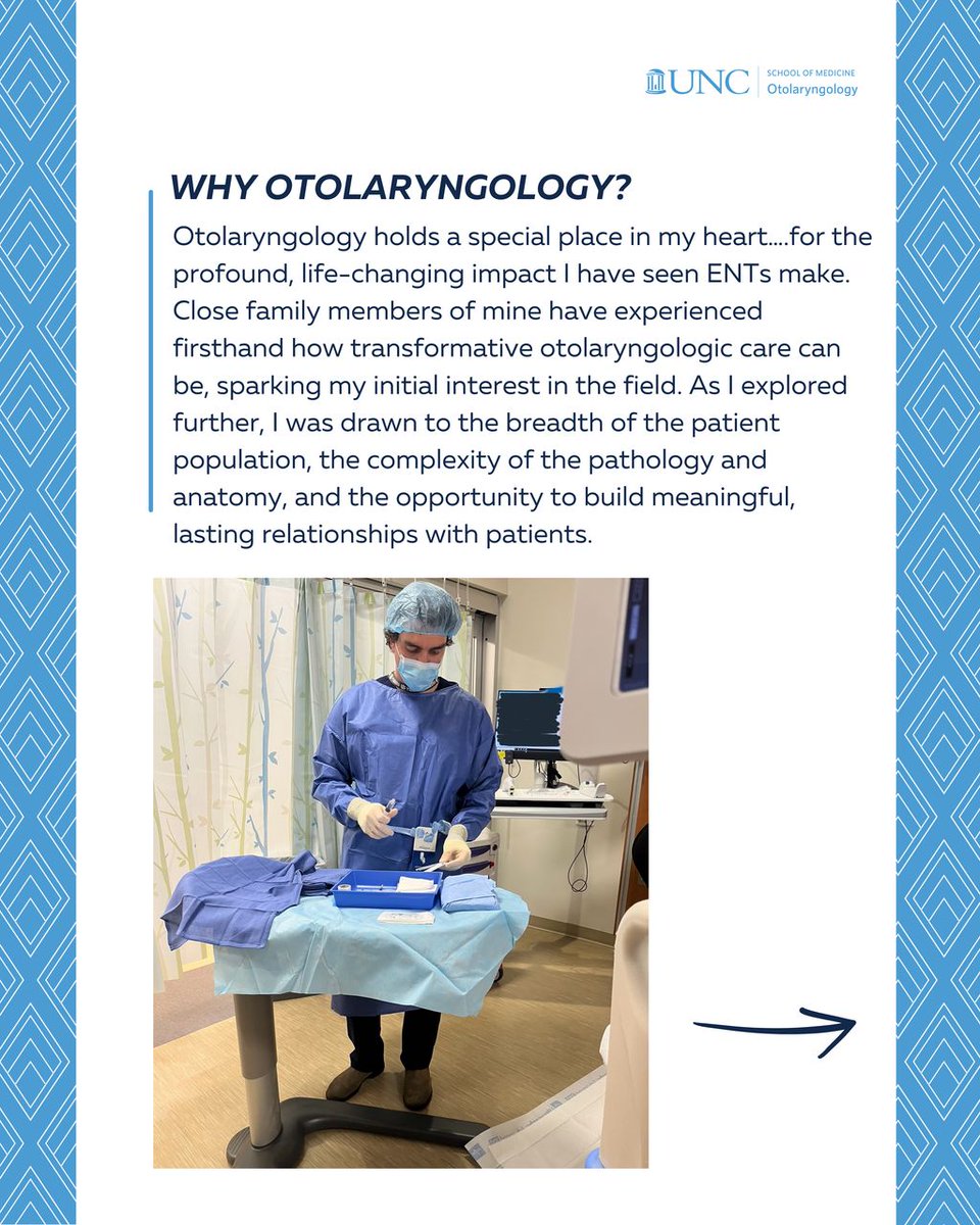 UNC_ENT's tweet image. 👋 Meet A.J. Meadows, MD Class of 2030!
Scroll through to learn about him and why he chose UNC ENT!
#UNCENT #Otolaryngology #MeetTheInterns #UNCMed #FutureENT