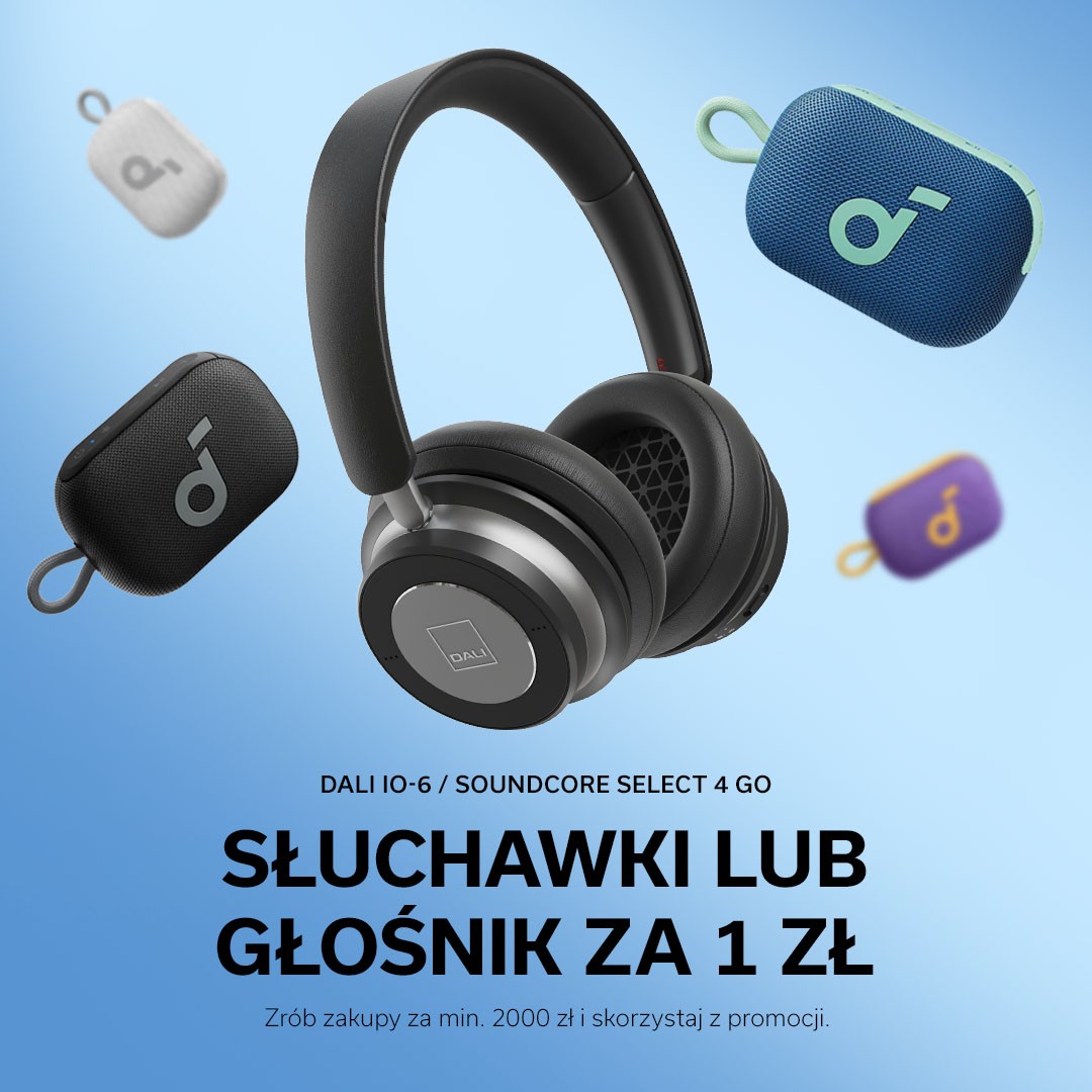Słuchawki lub głośnik za 1 zł - nie przegap tej okazji! 🎧🔊
Dali IO-6 / Soundcore Select 4 Go
Wystarczy, że zrobisz zakupy za min. 2000 zł i skorzystasz z tej wyjątkowej promocji.
Kliknij tutaj, aby dowiedzieć się więcej i skorzystać z promocji ➡️ bit.ly/4pgRpZP