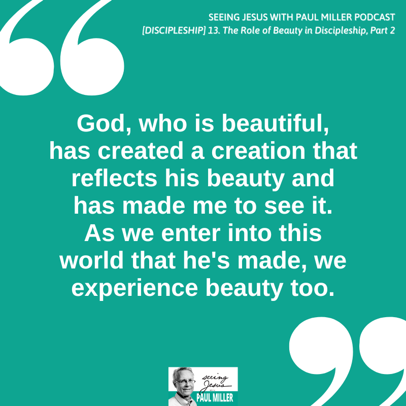 Often, we don't see and feel the reality of God's created order, because we've not cultivated an eye for beauty. And that it gives everything a kind of a frivolity.

We continue our conversation about the quiet role of beauty in discipleship.

Listen here: seejesus.net/blogs/podcast/…