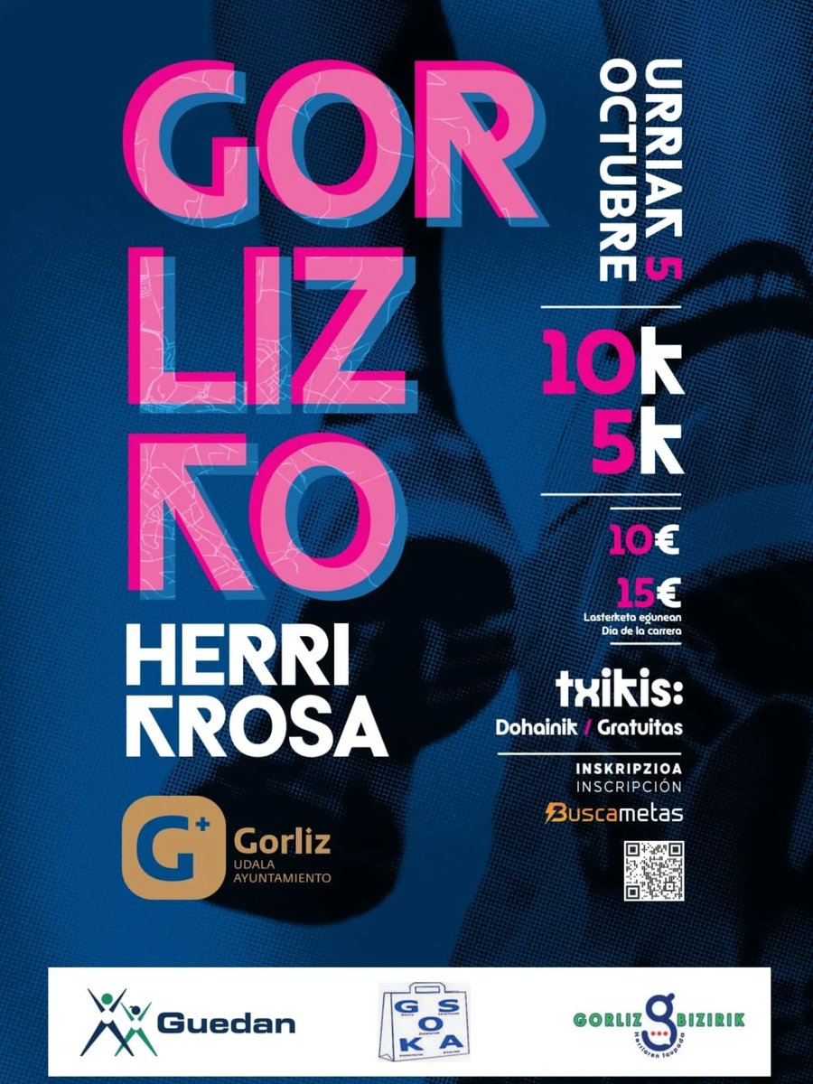 🗓URRIAK 5. Gorlizko Herri Krosa bueltan da. Gorde data.

👉 Astelehean informazio gehiago emango dugu. 

🗓 DE OCTUBRE. Vuelve la Herri Krosa a Gorliz. Apunta la fecha. 

👉El lunes ampliaremos la información.