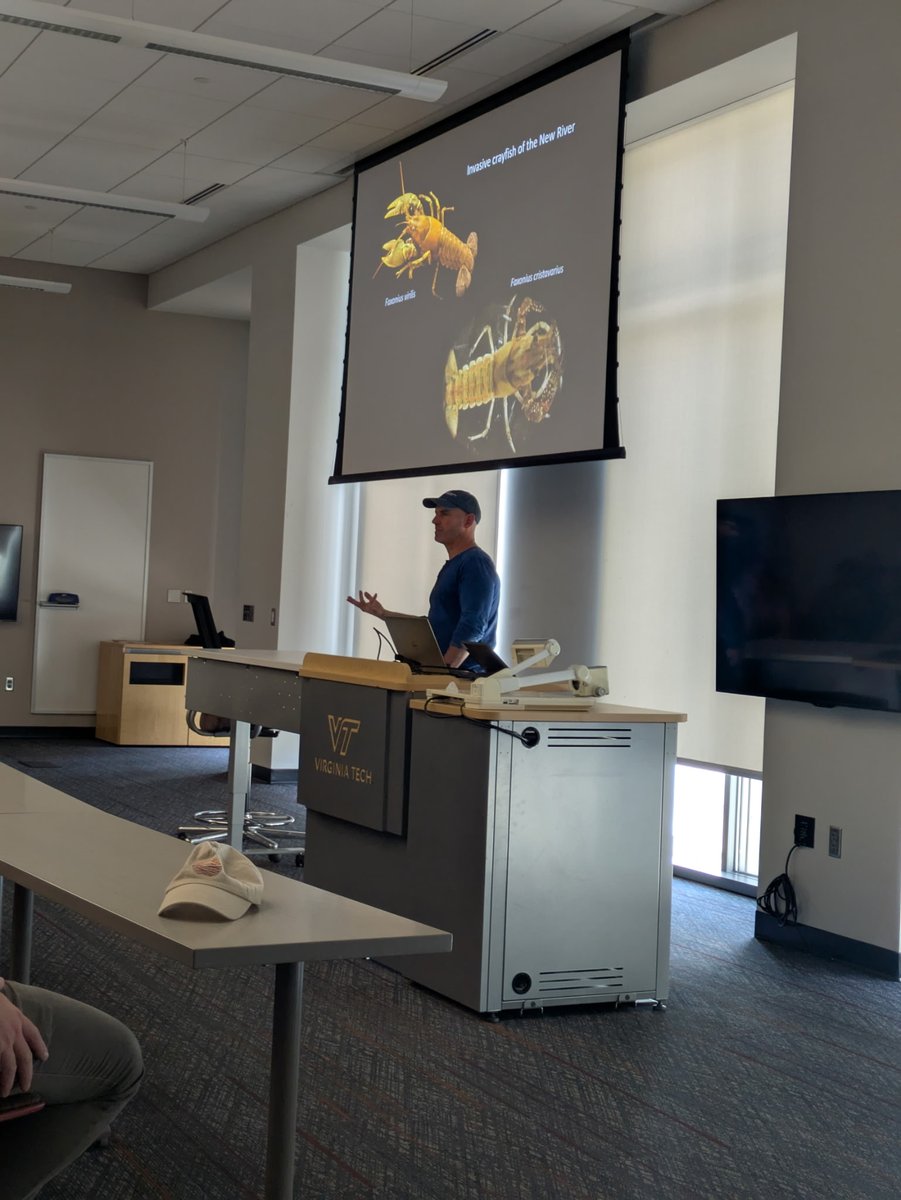 Recent pics from Dr. Bryan Brown's promotion seminar on "Biodiversity in River Networks". Dr. Brown has been an integral part of the ISC since its humble beginnings in 2016 and currently serves on the Steering Committee! He is also our go-to invasive crayfish person! 🦞