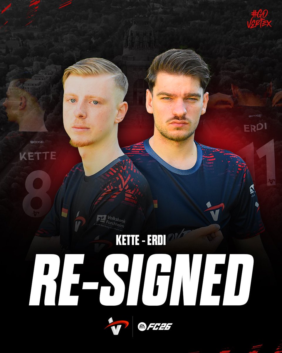 Vertragsverlängerung 🤝

Max und Ben verlängern beide um ein weiteres Jahr bei Team Vertex. 

✍️ <a href="/erdiplayz/">Max Erdmann</a> 
✍️ <a href="/xkette04x/">Ben Kettenbeil</a> 

Zeit die Großen zu ärgern! 

#EAFC #EAFC26 #govertex