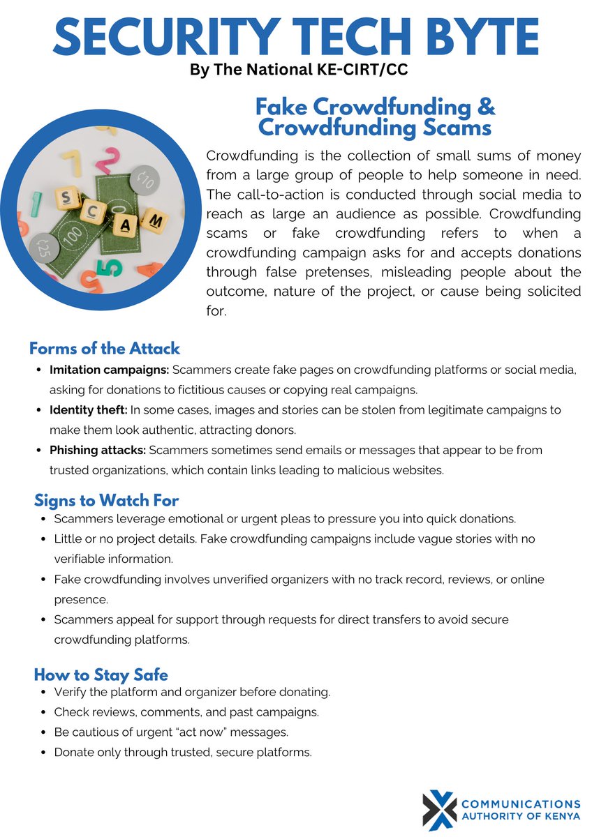 Don't let your desire to help become a risk to your wallet!  #BeCyberSmart #cybersecuritytips #crowdfundingscams