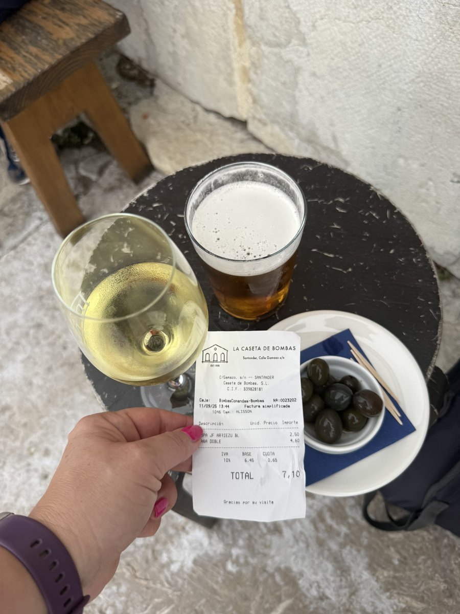 Am spending a few days in Northern Spain where the Government doesn’t tax hospitality businesses to the point of crippling them which means prices are like this.  Am realising how disgustingly expensive the UK now is compared to the rest of the world.