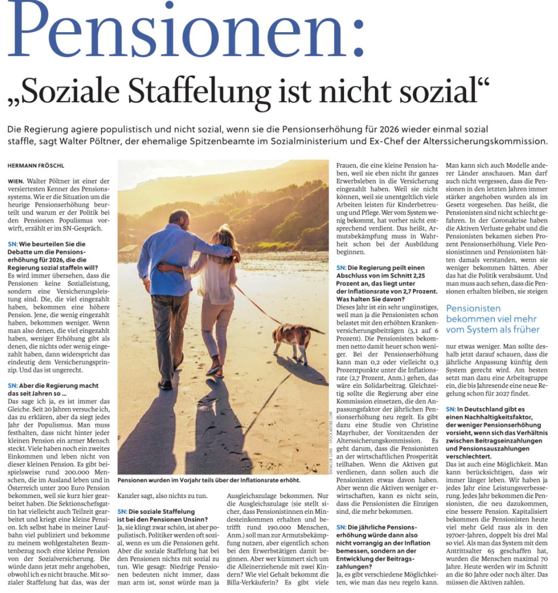 Walter Pöltner bringt es wie immer auf den Punkt. #Pensionen