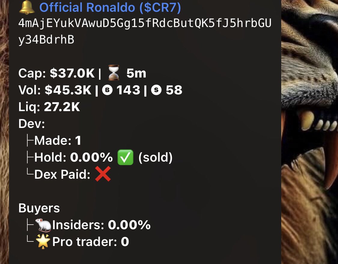 Dex_Caller1's tweet image. 3x from my alpha call on $CR7
Private tg frens eating good 
CA&amp;gt;

4mAjEYukVAwuD5Gg15fRdcButQK5fJ5hrbGUy34BdrhB

#solana #nemecoin #degen
#cryptotrading