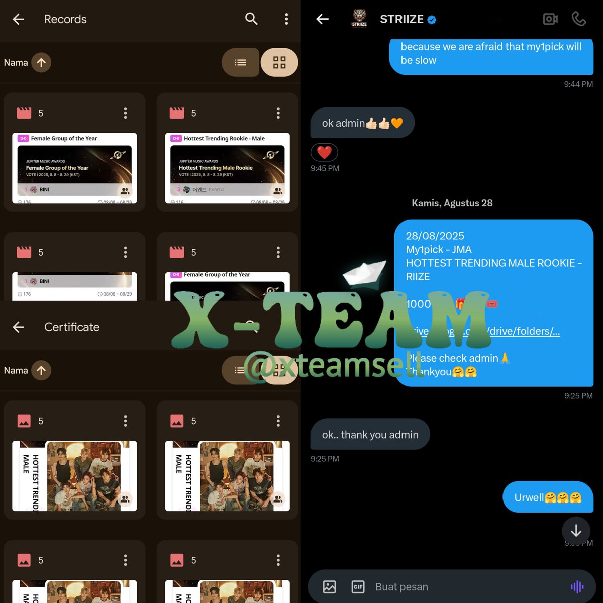 xteamsell's tweet photo. ๐250828 || MY1PICK ๐
TERJUAL 1000๐๏ธ JMA - HTMR untuk #RIIZE
Di Beli oleh @STRIIZE #STRIIZE
Terima kasih atas pembelian Anda di @xteamsell dan Terima kasih banyak sudah mempercayai kami๐ค
#XTeamProof
Postingan terlambat https://t.co/SqhBOcBAI2