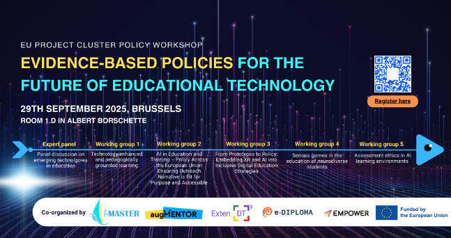 🚀 Exciting news from Brussels!

On 29 Sept 2025, a one-day policy conference at the Albert Borschette Centre will bring together 5 #HorizonEurope projects from the Integrating New Tech in Education &amp; Training cluster.

Link to join: nettskjema.no/a/clusterpolic…