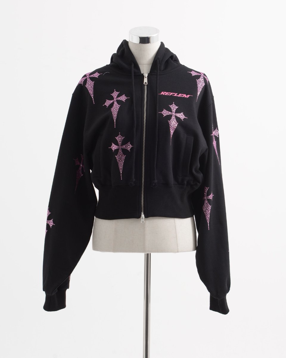 NEW ARRIVAL】 REFLEM【レフレム】ラインストーンクロス総柄長袖 