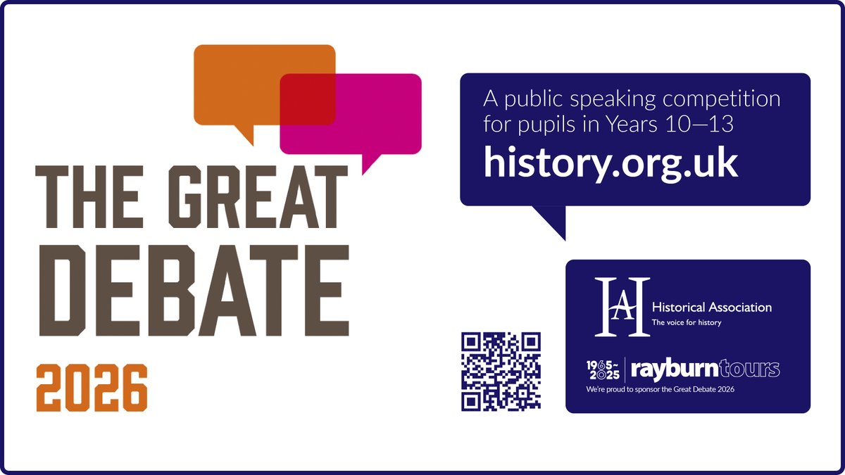 RayburnTours's tweet photo. 📣 We’re proud to announce our sponsorship of the @histassoc 2026 Great Debate!

🗣️ Best of luck to all the students preparing for this year’s debate.

#GreatDebate2026 #ProudSponsor #HistoryMatters

https://t.co/nKx78I5MQD https://t.co/No6bwpsYMy