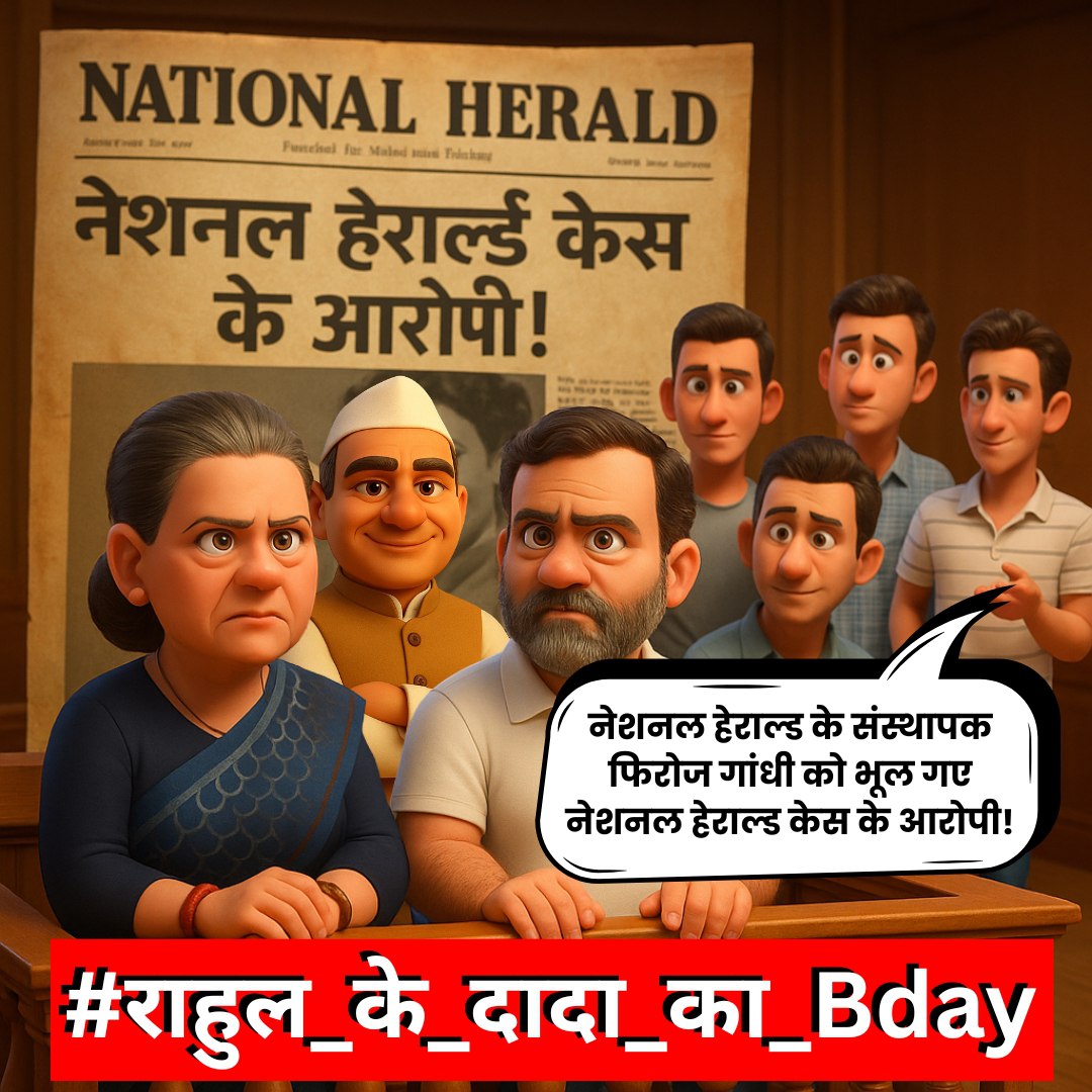 WhatsPoint07's tweet photo. @ashokgehlot51 Public rallies में जब family की sacrifices का mention करते हैं तो Feroze Gandhi का नाम mysteriously छूट जाता है। Script writers को भी clear instructions दिए गए हैं शायद।
#राहुल_के_दादा_का_Bday https://t.co/MElDfGaja4
