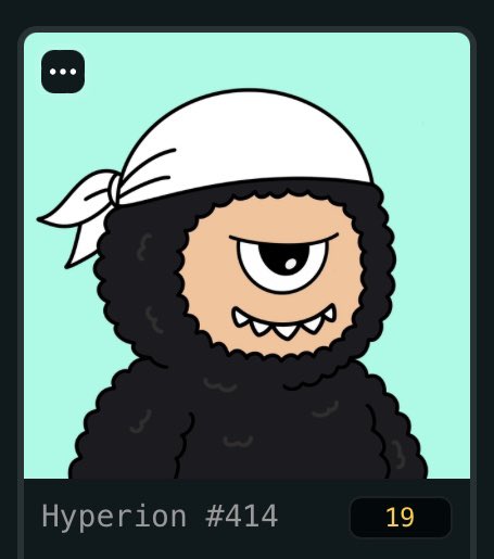 LowBuzzID's tweet image. Hyperion Collections 🔥 

Lets explore helmet Style @hyperionsNFT on @drip__trade 💦

No 70 Hyperion with samurai helmet
No 32 Hyperion with viking helmet
No 101 Hyperion with army helmet
No 19 Hyperion with pirate scarft

Enjoy Hyperliquid NFT season 😎

#NFTSeasonBack…