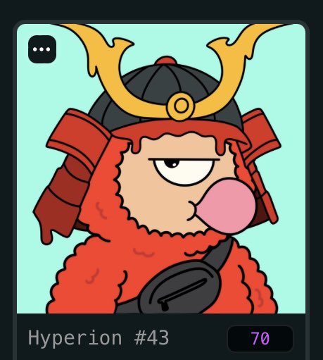 LowBuzzID's tweet image. Hyperion Collections 🔥 

Lets explore helmet Style @hyperionsNFT on @drip__trade 💦

No 70 Hyperion with samurai helmet
No 32 Hyperion with viking helmet
No 101 Hyperion with army helmet
No 19 Hyperion with pirate scarft

Enjoy Hyperliquid NFT season 😎

#NFTSeasonBack…