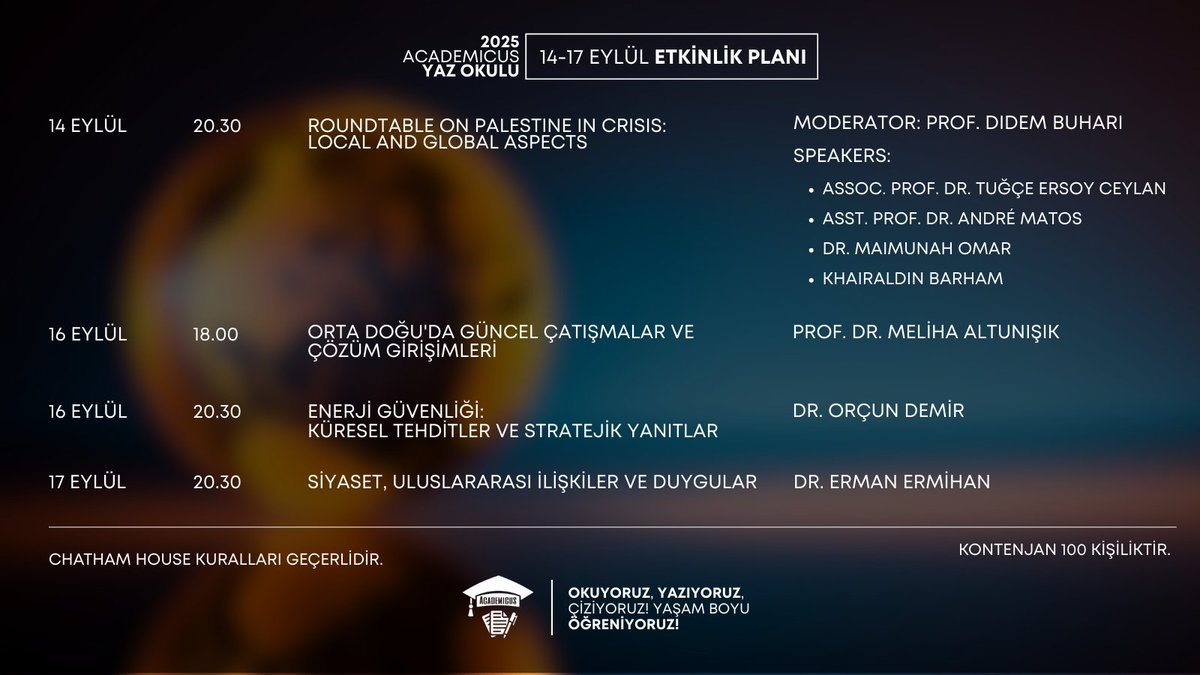 Academicus (@tracademicus) on Twitter photo 2025 Academicus Yaz Okulu’nun son haftasına geldik! Herkese çok teşekkür ederiz! Kayıt linkleri çok yakında!
Final week of our 2025 Academicus Summer School! Big thanks to everyone! Registration links soon!
<a href="/TugceErsoyTugce/">Tuğçe Ersoy-Ceylan</a> 2025 Academicus Yaz Okulu’nun son haftasına geldik! Herkese çok teşekkür ederiz! Kayıt linkleri çok yakında!
Final week of our 2025 Academicus Summer School! Big thanks to everyone! Registration links soon!
<a href="/TugceErsoyTugce/">Tuğçe Ersoy-Ceylan</a>