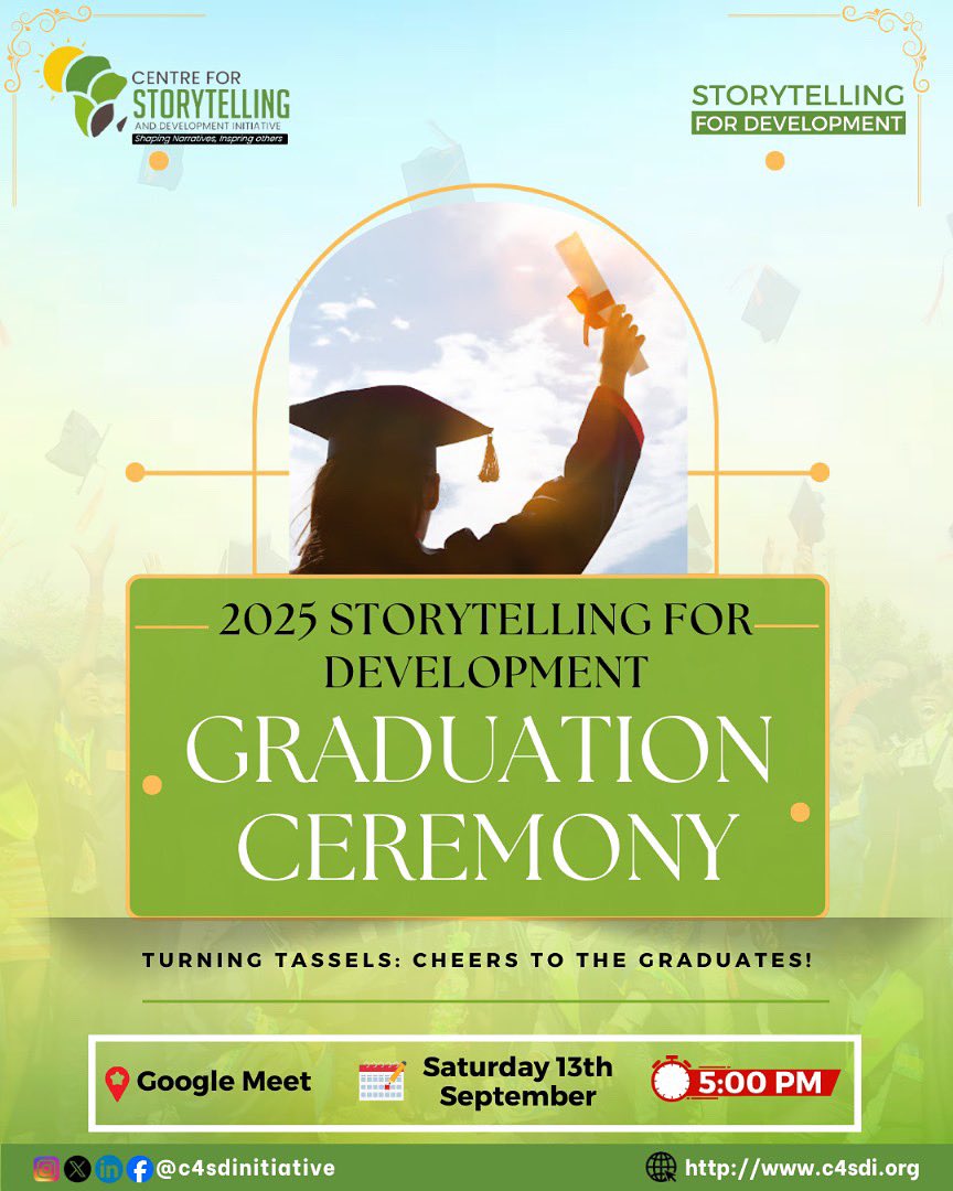 It’s a wrap and our participants are graduating 🎉🎉🎉 

Join us on Saturday, 13th of September as we cheer on our graduates

#ProudlyAfricans
#CSDI
#ShapingNarratives
#InspiringOthers