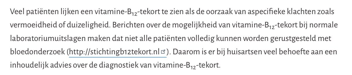 Het is deze maand 11 jaar geleden dat het NHG met dit Standpunt over B12 kwam. Al 11 jaar een grote ramp voor de B12 patiënten. In het plaatje de begeleidende tekst op de site van <a href="/nhgnieuws/">NHG Nieuws</a>. 
Men slaat de plank volledig mis! 
Deze onzin versterkt de medische dwaling over B12. ⤵️