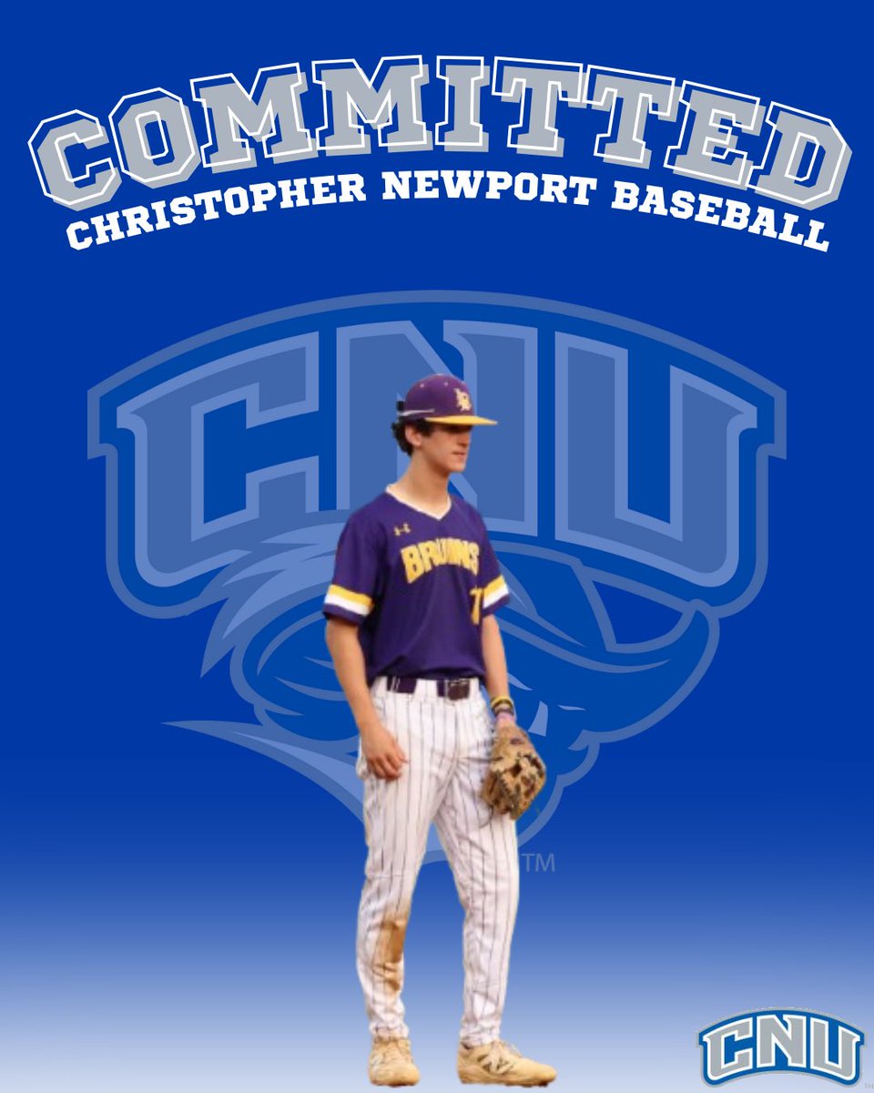 I’m excited to announce that I will be furthering my academic and athletic career at Christopher Newport University. Thank you to my coaches, teammates, family, and the CNU staff for giving me this opportunity. #gocaps💙🤍<a href="/BraddockBall/">Lake Braddock Baseball</a> <a href="/STARSBASEBALLVA/">STARS Baseball</a> <a href="/CNU_Baseball/">CNU Baseball</a>