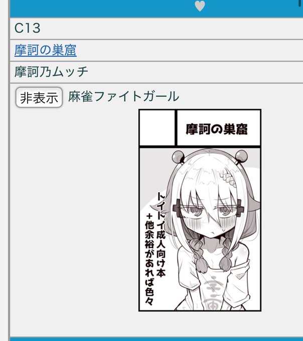 麻雀ファイトガールオンリー
【C13】に配置されてました〜
約8年ぶりのサークル参加になります 