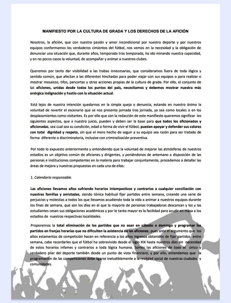 InfiernoA03's tweet photo. ❗️Una nueva temporada está en marcha. NADA HA CAMBIADO.

🔄 Seguimos reclamando #derechosParaLaAfición y un #fútbolParaTodos.

🔗 Lee nuestro manifiesto: https://t.co/9Wj4b0WY6h https://t.co/Vj5fEpfJXa
