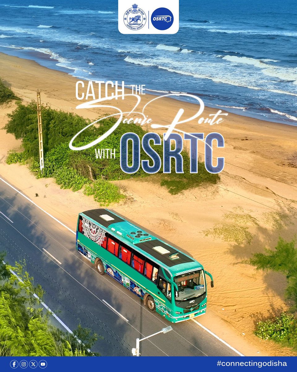 OSRTC_Odisha's tweet image. Travel the Scenic Way with OSRTC
Discover the breathtaking landscapes of Odisha in complete comfort with OSRTC. With us, every journey is more than just reaching your destination it’s about enjoying every moment along the way. 
#connectingodisha #osrtcforall