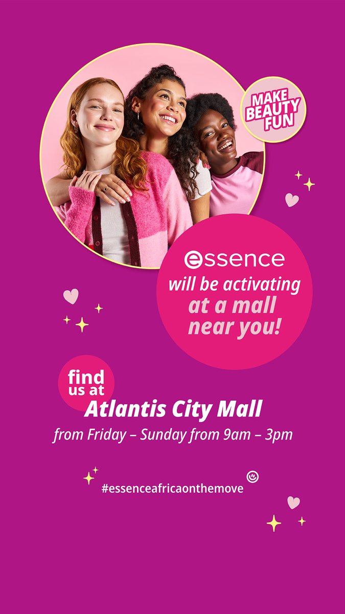 essence south africa (@essence_za) on Twitter photo come say hi πthis weekend 12β14 sept at maponya mall (dis-chem court), westgate mall, and atlantis city mall cape town (clicks court) β friday to sunday from 9am β 3pm daily. β¨
π soweto β maponya mall JHB
π west rand β westgate mall JHB
π atlantis city mall cape town come say hi πthis weekend 12β14 sept at maponya mall (dis-chem court), westgate mall, and atlantis city mall cape town (clicks court) β friday to sunday from 9am β 3pm daily. β¨
π soweto β maponya mall JHB
π west rand β westgate mall JHB
π atlantis city mall cape town