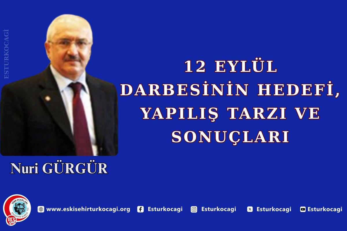 Darbe adeta ısmarlama elbise gibi birkaç yılda düzenlendi. Olaylar giderek tırmanırken emniyet, istihbarat savcılık vb. devlet kurumları pasif kaldı. Sıkı Yönetim ilan edilmişti ama asker kenarda seyirci gibiydi. eskisehirturkocagi.org/yazarlar/nuri-…