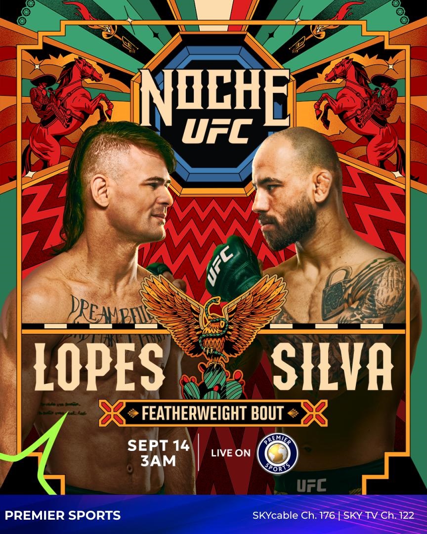 Don’t miss UFC Fight Night: Lopes vs Silva this Sunday, September 14 at 3AM, LIVE and EXCLUSIVE on Premier Sports (SKYcable Ch. 176 | SKY TV Ch. 122)📺 #WhatsOnSKY