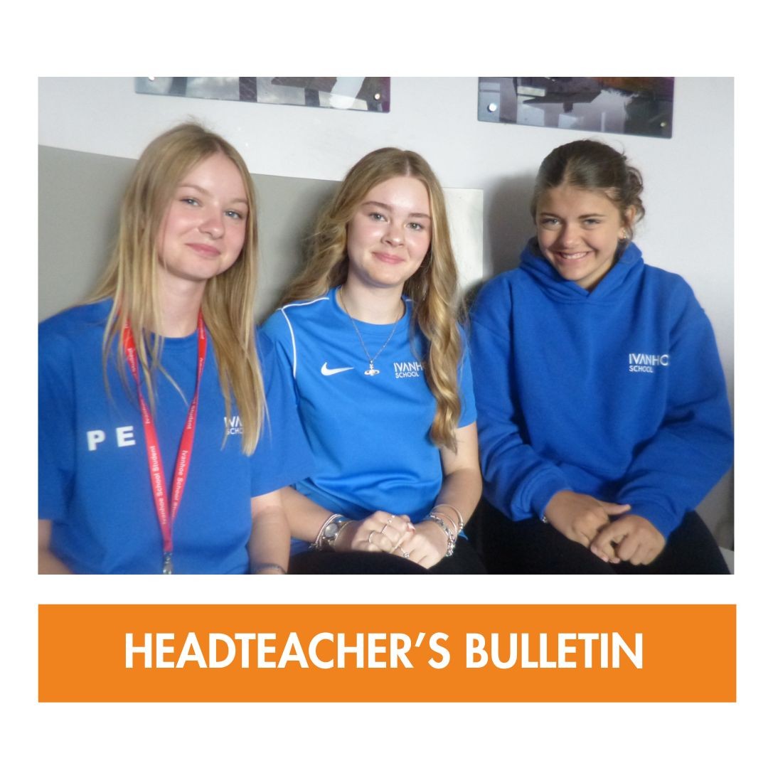 HEADTEACHER'S BULLETIN | Friday 12th September

A great week with a lot of updates for Year 7's transitioning, Year 11s and their GCSE plans for success and getting your votes in for the Ivanhoe School Musical!

See all here:ivanhoe.co.uk/headteacher-s-…