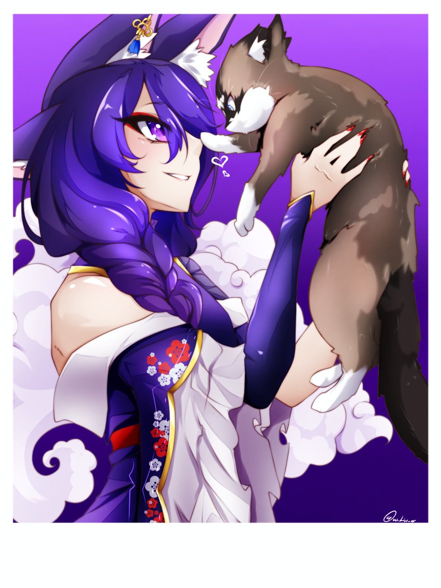 I am in love with this piece that <a href="/w_LiN_w/">🌟LiN🌟 COMMISSIONS OPEN!</a> made for me of me and my cat.  Go check them out and give them all the love 💜