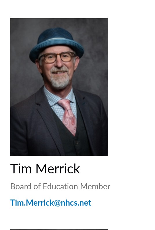 DanielleH4BoE's tweet photo. @libsoftiktok @oskyhighschool Tim Merrick is a Board of Education member in New Hanover NC! He seems to think Charlie's assassination was his own fault😡 https://t.co/GVVfc9CoGE