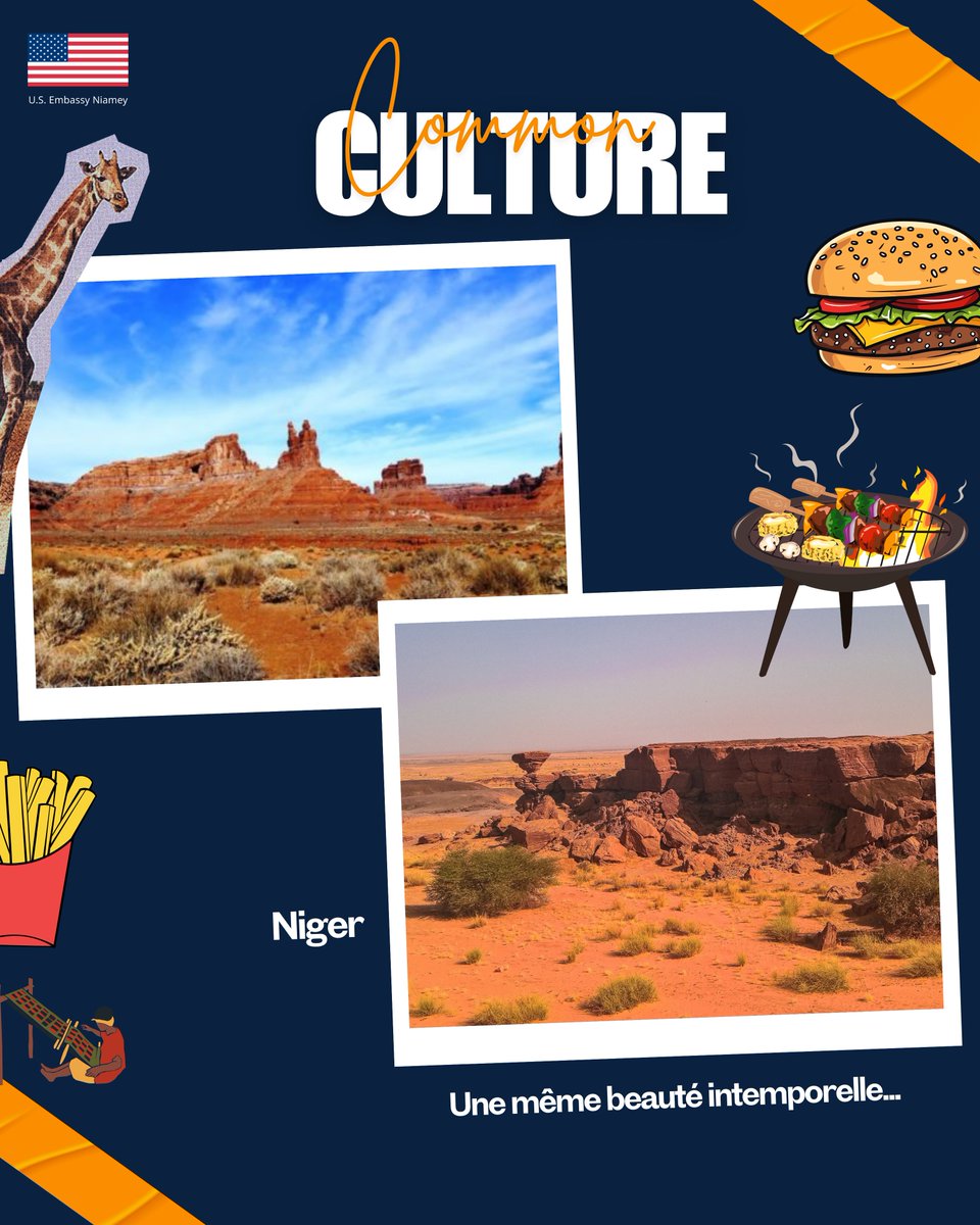 🌍 Did You Know? Niger’s Sahara &amp; America’s Southwest Share Striking Similarities!

Both regions boast ancient desert landscapes shaped by time, wind, and tradition. 🏜️
From the Sahara’s majestic dunes to the Southwest’s red rock canyons, these deserts are home to rich histories,