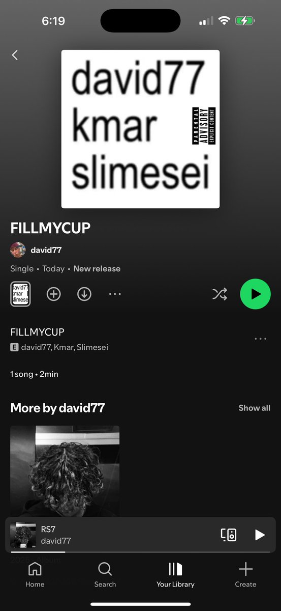 wn1do's tweet photo. FILLMYCUP
ft KMar and Slimesei 
OUT NOW ALL PLATS‼️‼️‼️
#rap #music #david77 #Fyp https://t.co/YIVk9Y6cmj
